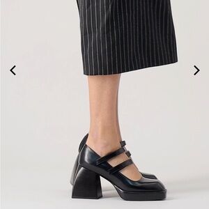 NODALETO Bulla Babies Mary Jane Platform Heels | Black Gloss Leather | EU 38